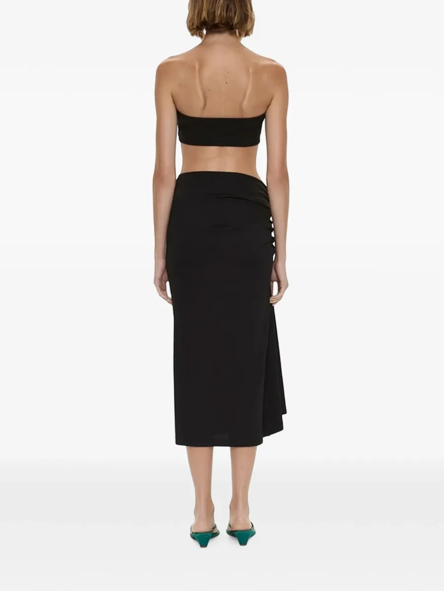 Droplet ruched stone-embellished midi skirt 4