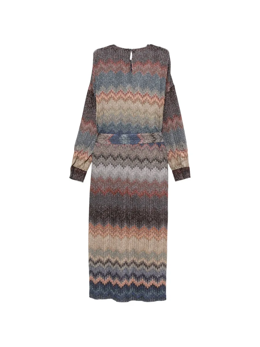 zigzag-knit belted dress 2