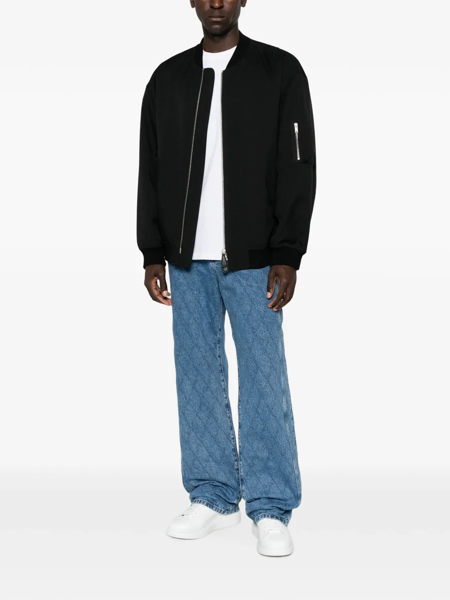 quilted straight-leg jeans 2