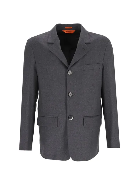 flannel single-breasted blazer