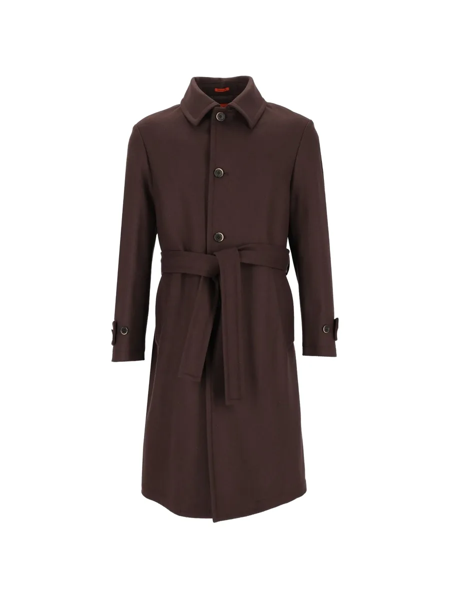 Paramar belted single-breasted coat 1