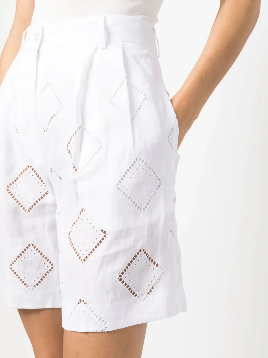 perforated-detailed shorts 10