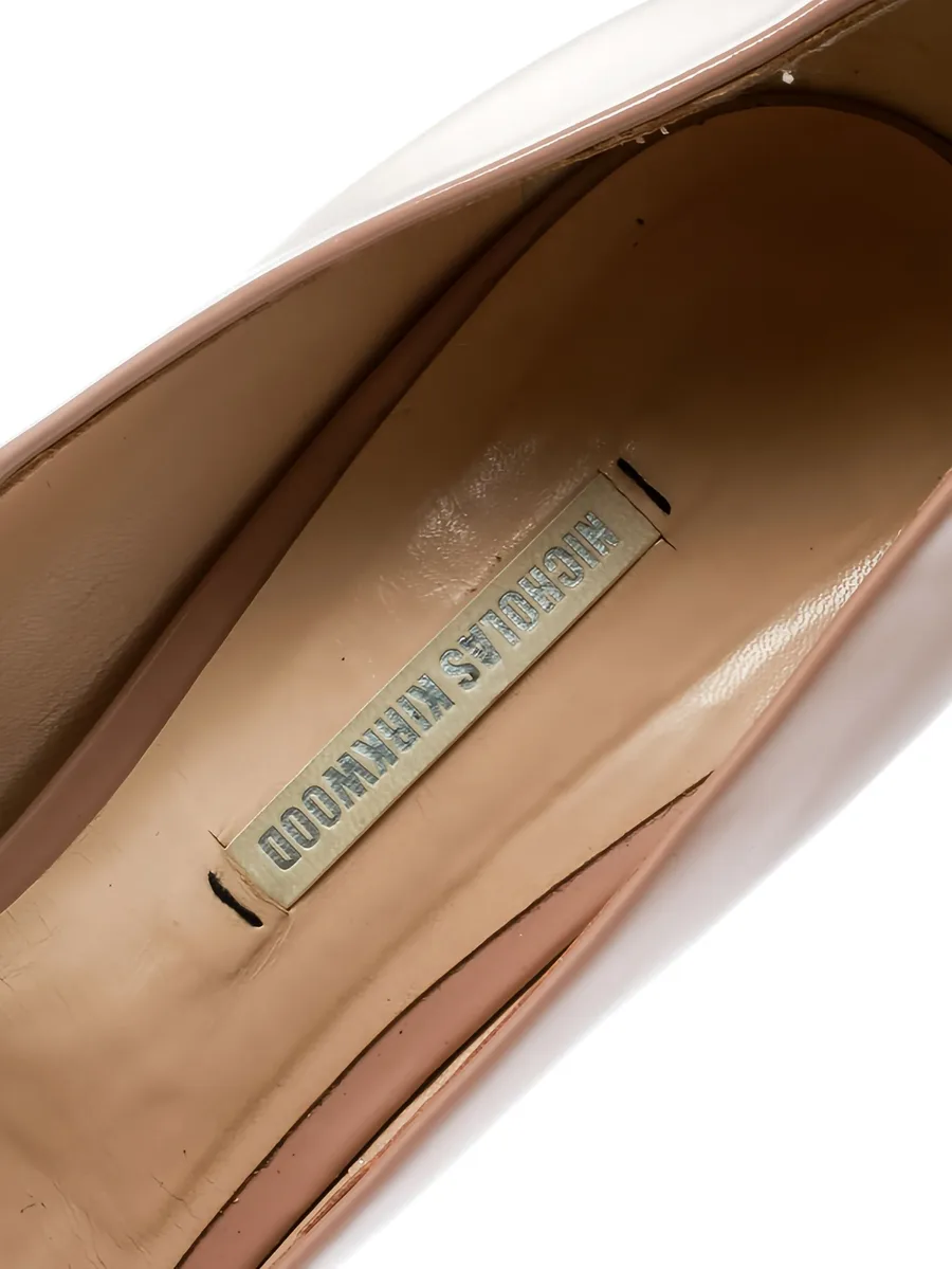 115mm patent leather block heel pumps 9