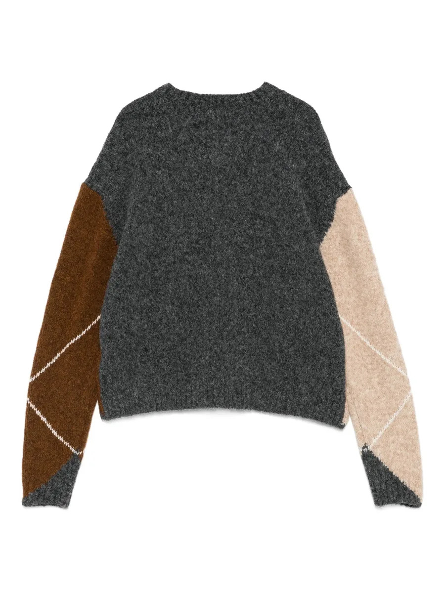 argyle-pattern wool sweater 3