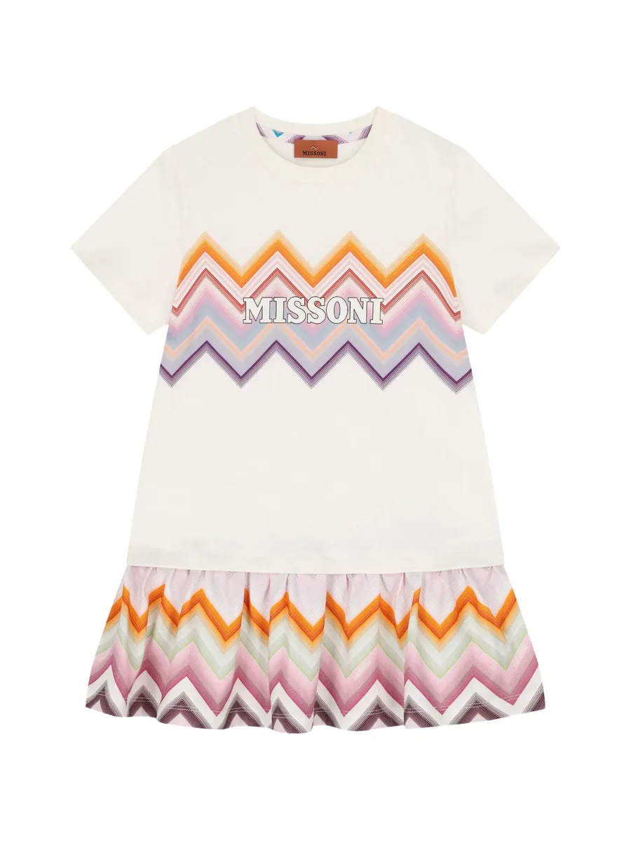 zigzag and logo-print dress 1
