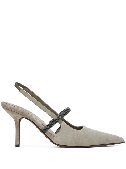 80mm slingback suede pumps