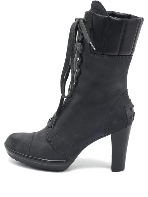 90mm leather lace-up boots