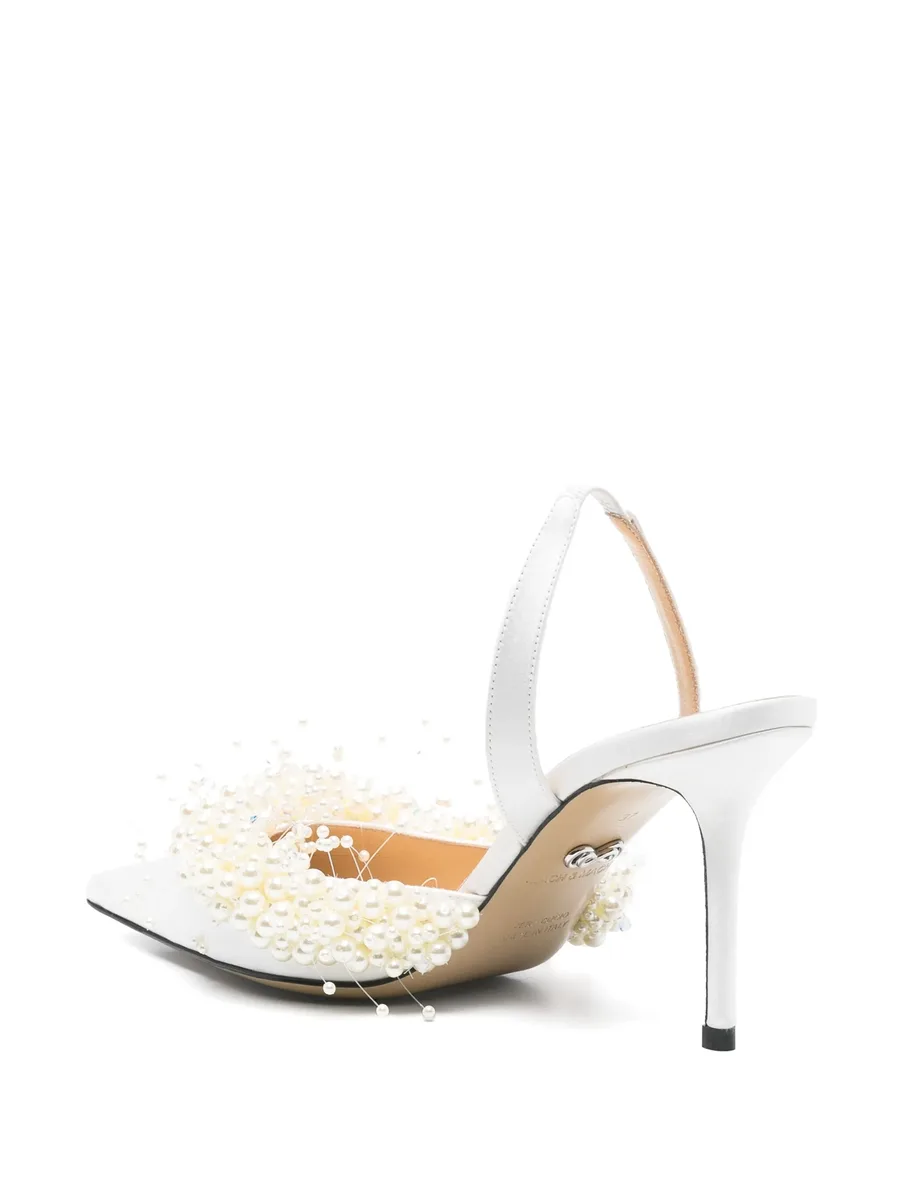faux pearl-embellished slingback pumps 5