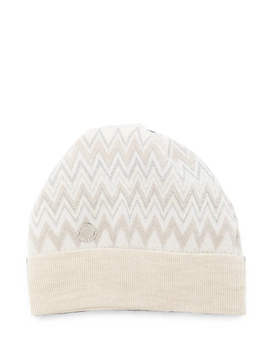zigzag-knit beanie hat 1
