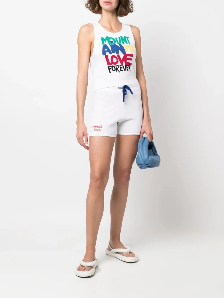 embroidered-logo drawstring shorts 3