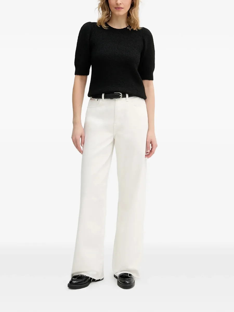 Kylie puff-sleeve round-neck sweater 4