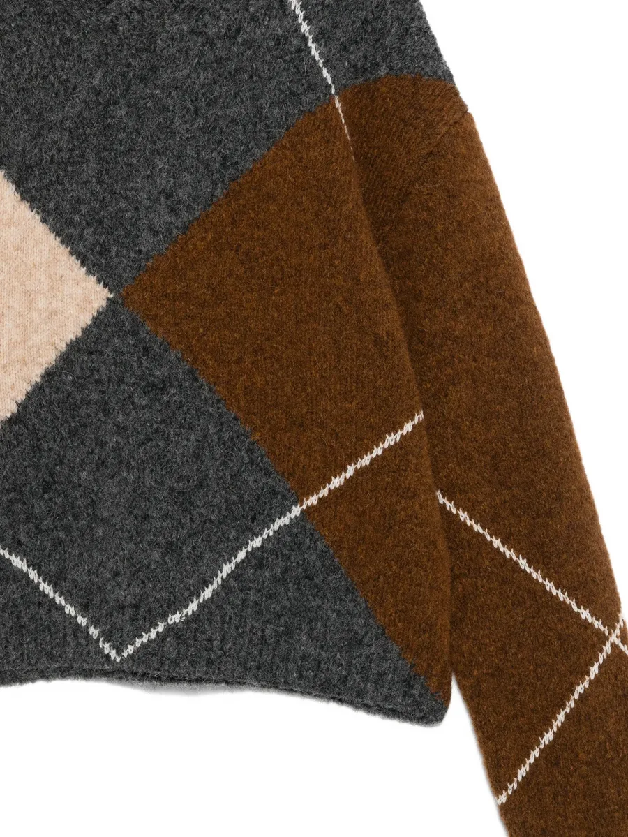 argyle-pattern wool sweater 5