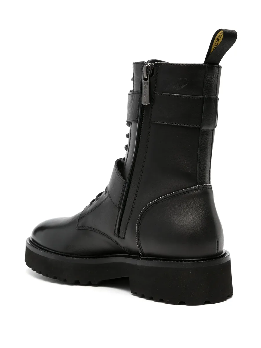 buckled lace-up leather boots 5