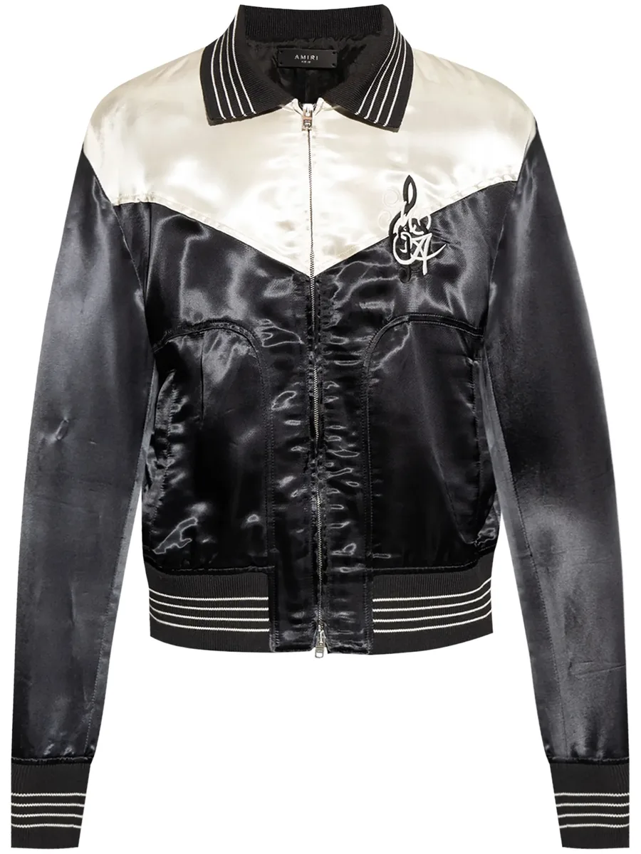 logo-embroidered bomber jacket 2