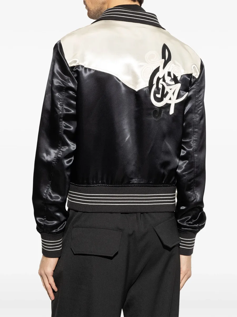 logo-embroidered bomber jacket 8