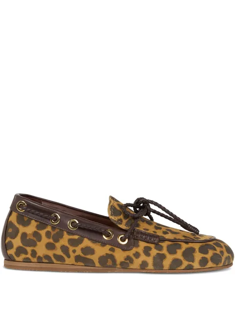 animal-print loafers