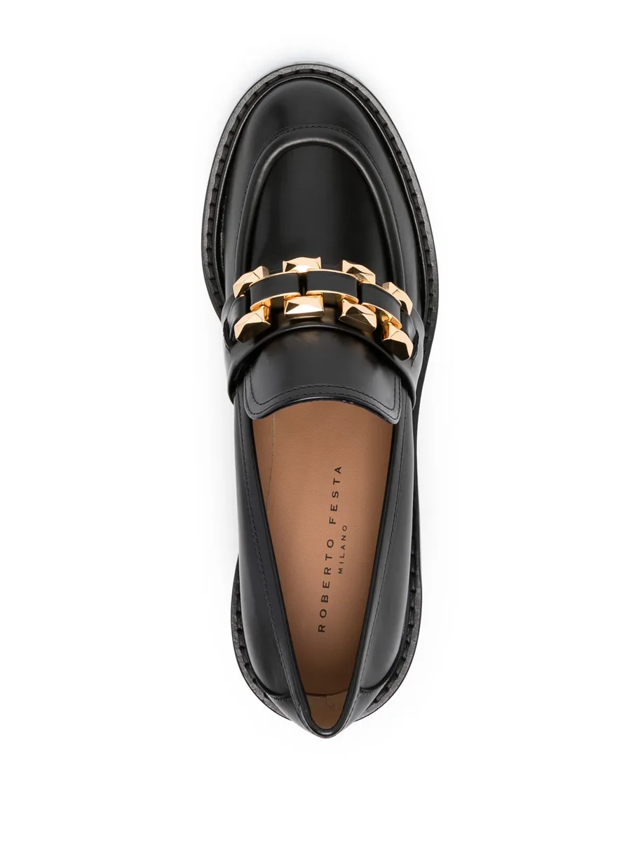 Cuir 75mm block-heel loafers 7
