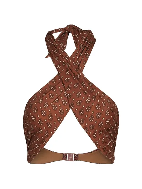 Spice printed bikini top
