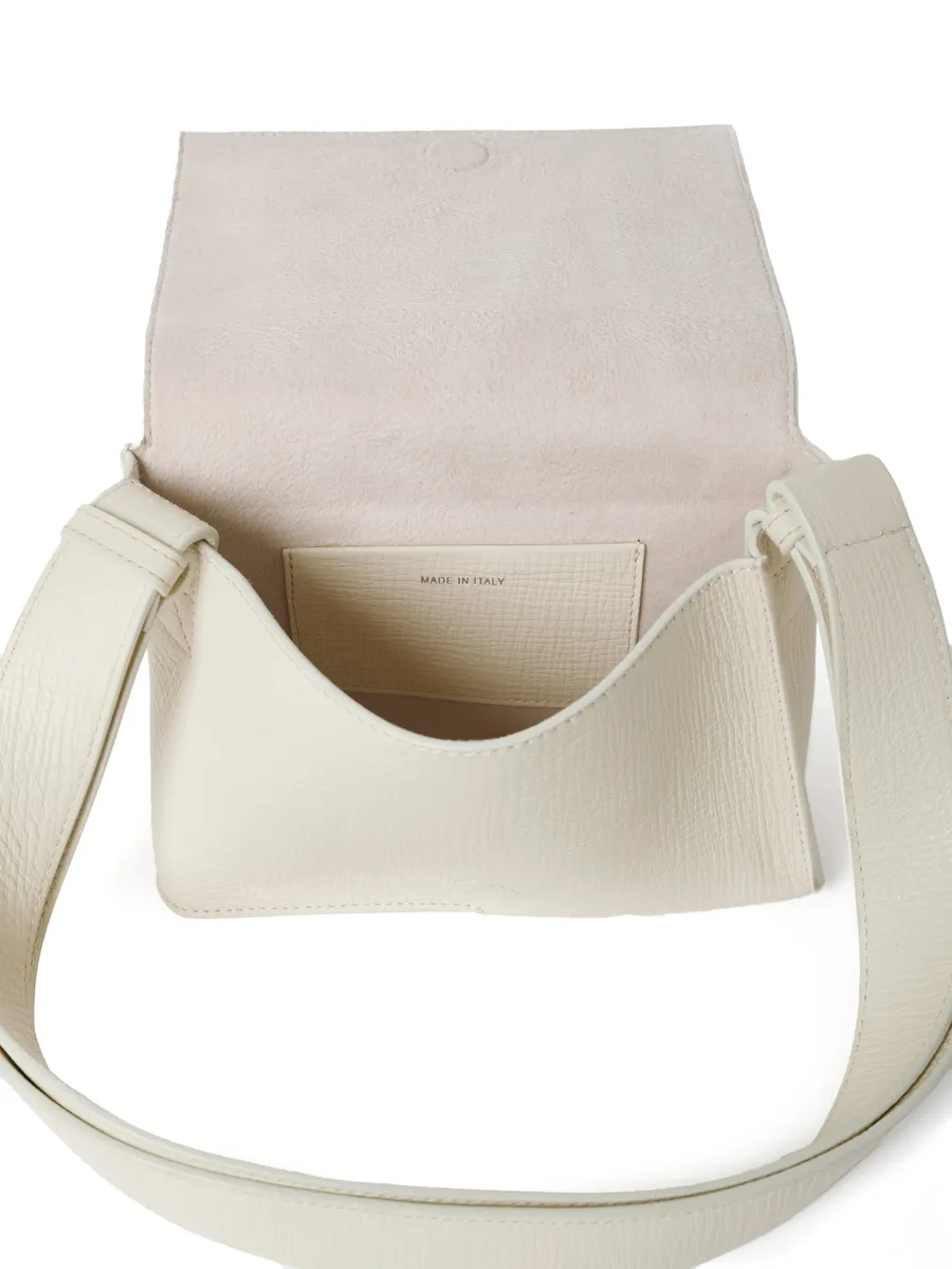Meshi flap grained-leather shoulder bag 12