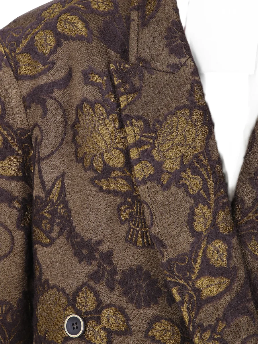 floral-jacquard double-breasted coat 3
