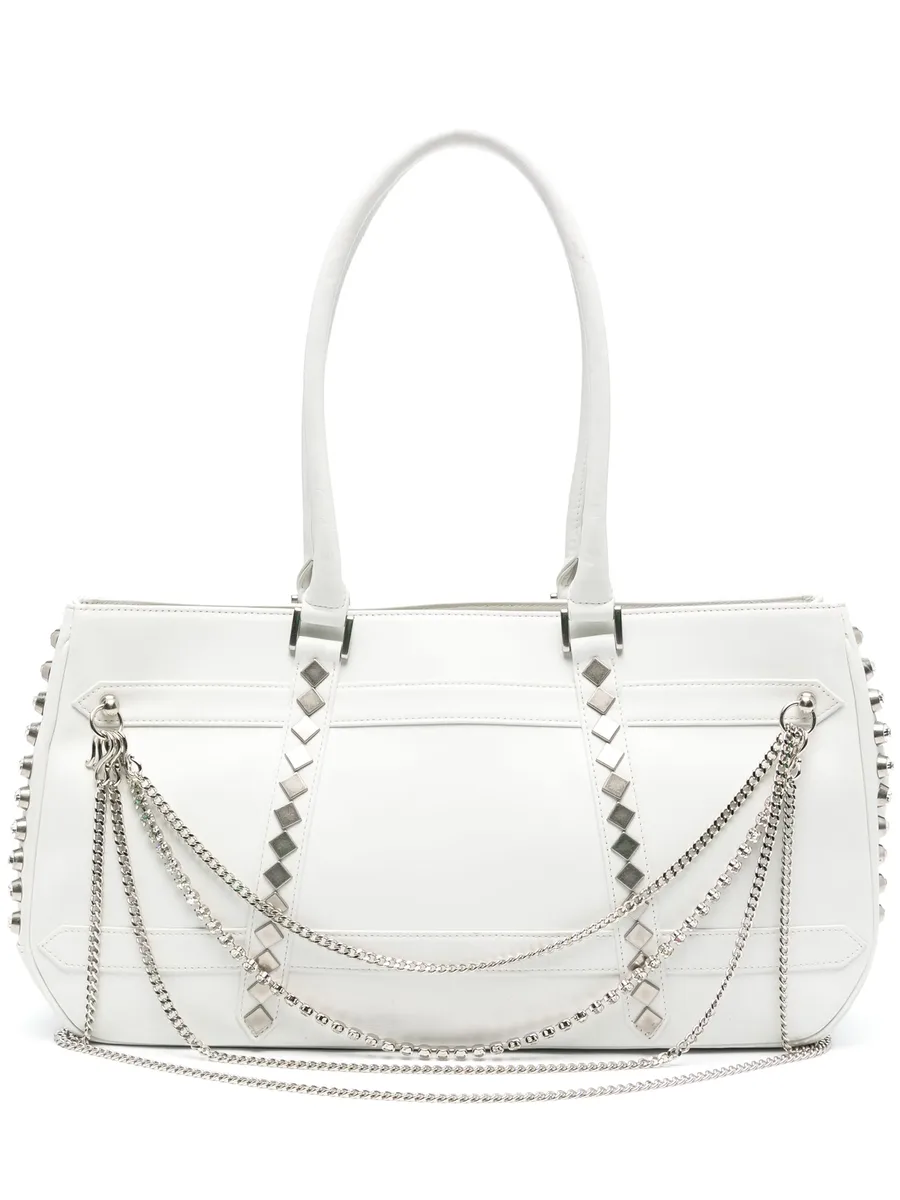 chain-detail leather shoulder bag 1