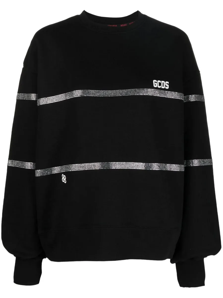 crystal-embellished striped sweatshirt 2