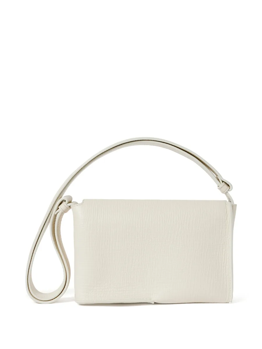Meshi flap grained-leather shoulder bag 5