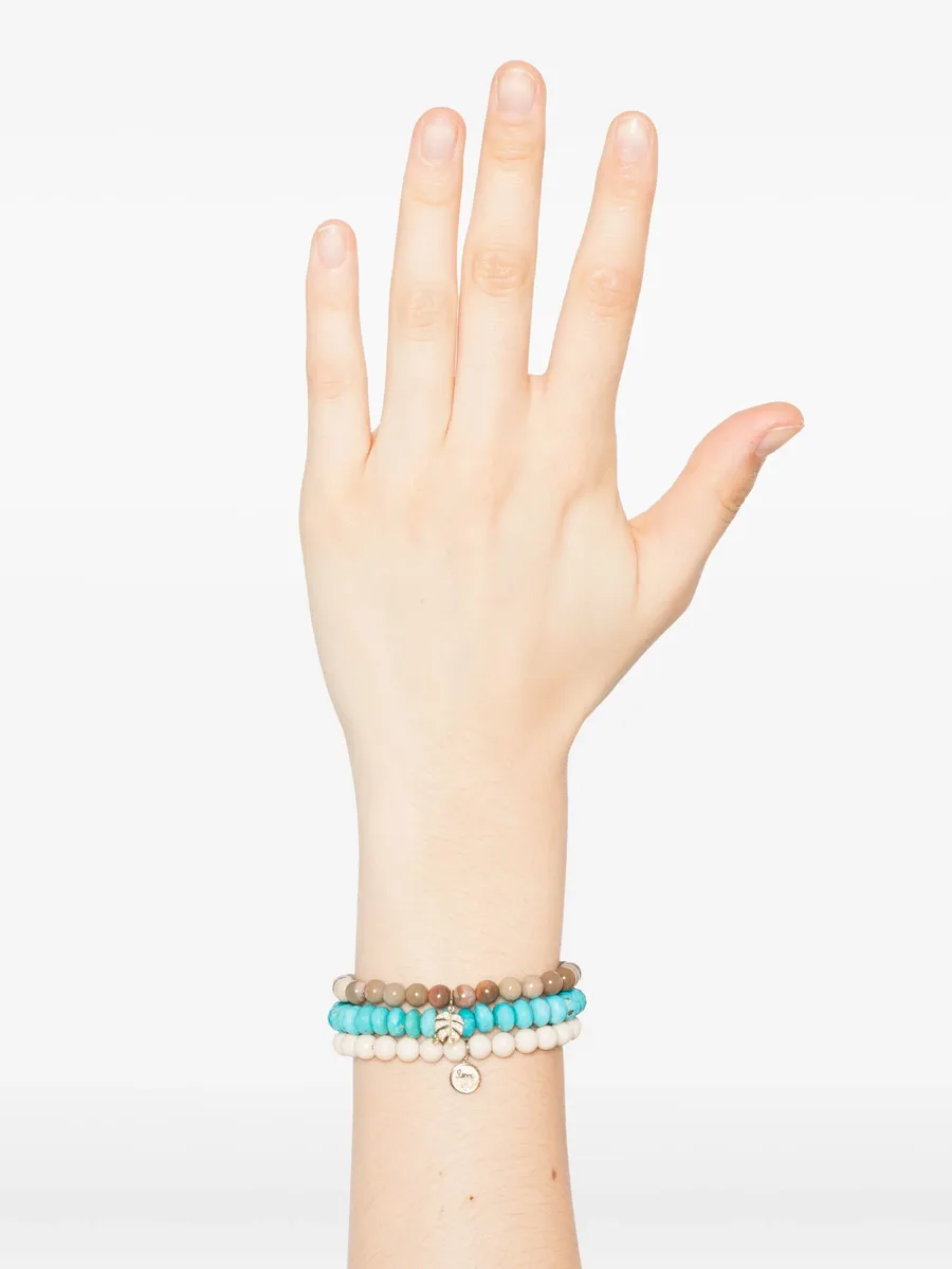 14k yellow gold Diamond Leaf Turquoise bracelet 3