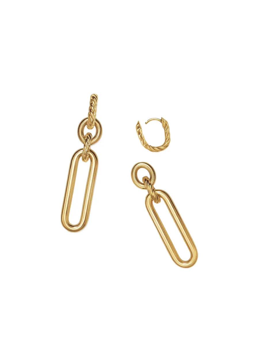 серьги-подвески Lexington Double Link из желтого золота (53.5 мм) 10