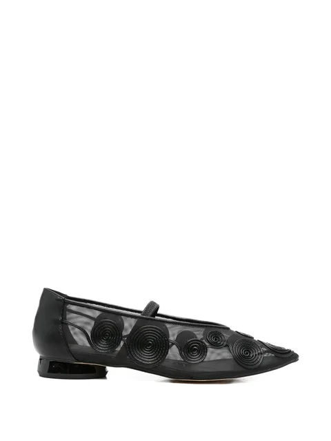 spiral-appliqué ballet flats
