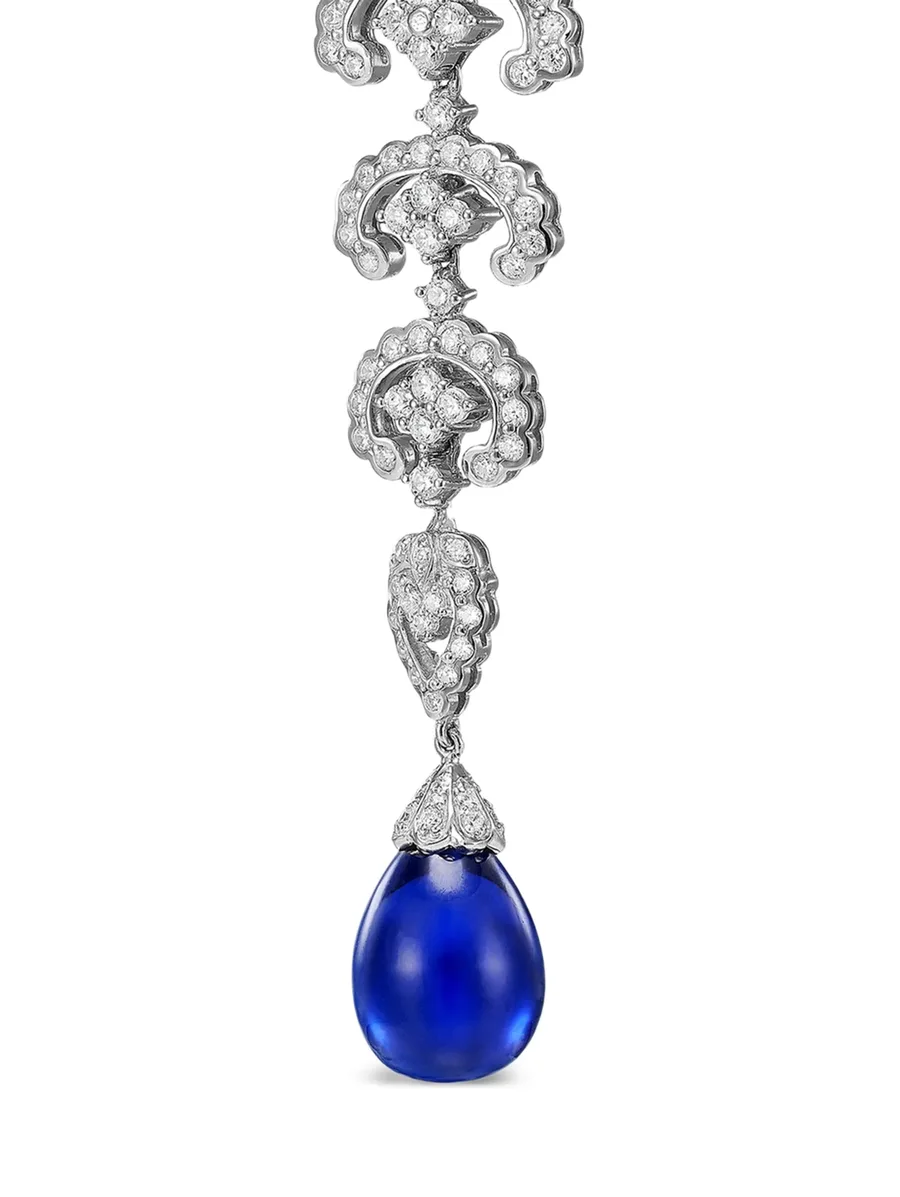 серьги Scallop Lace с сапфирами и бриллиантами 8