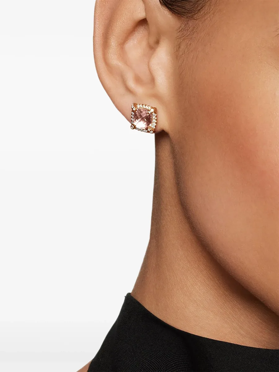 серьги Chatelaine из розового золота с бриллиантами и морганитом (8 мм) 3
