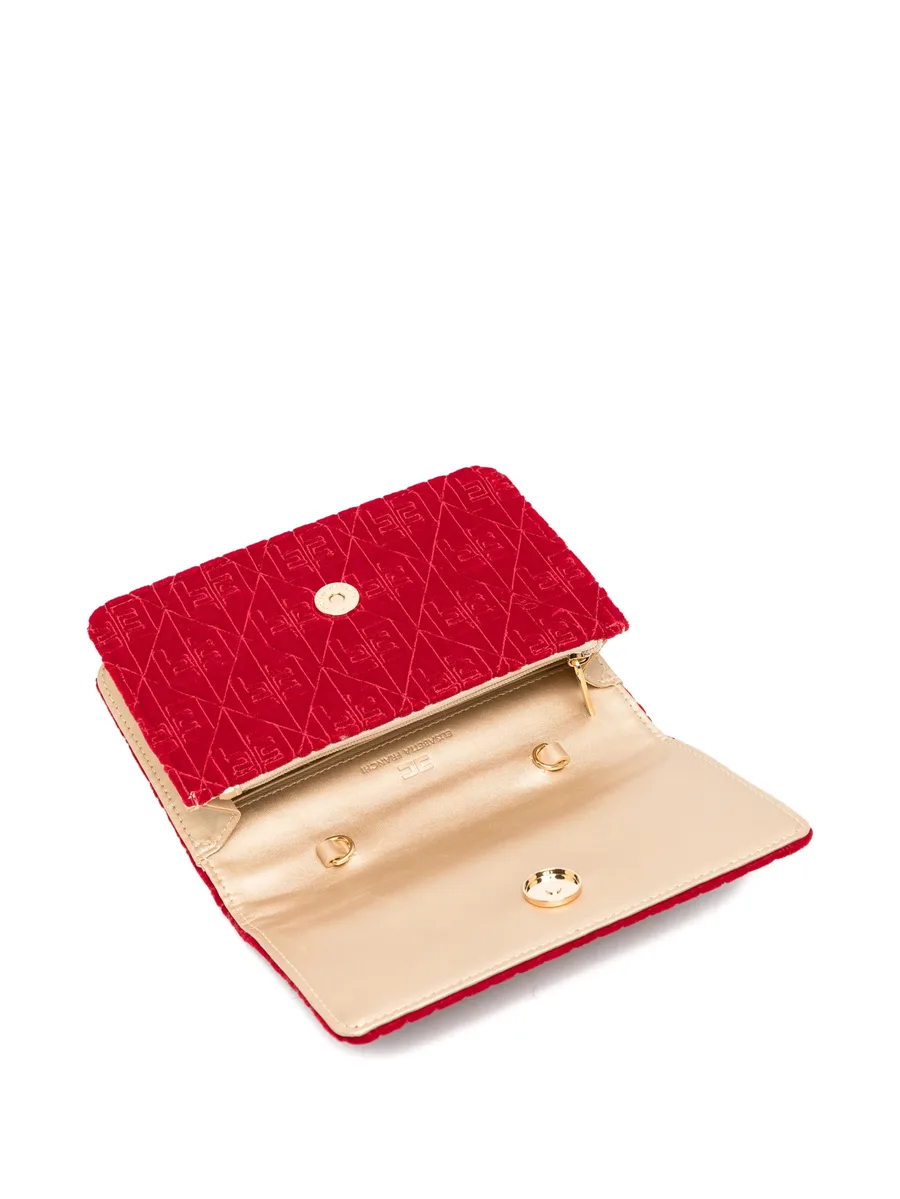 monogram-patterned velvet-effect shoulder bag 10