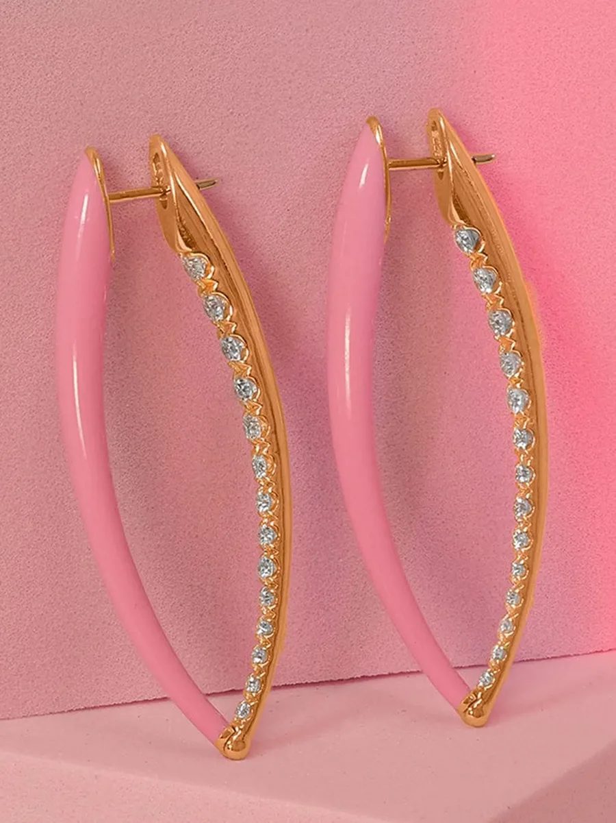 серьги Marissa Pink Cristina из желтого золота с бриллиантами 7