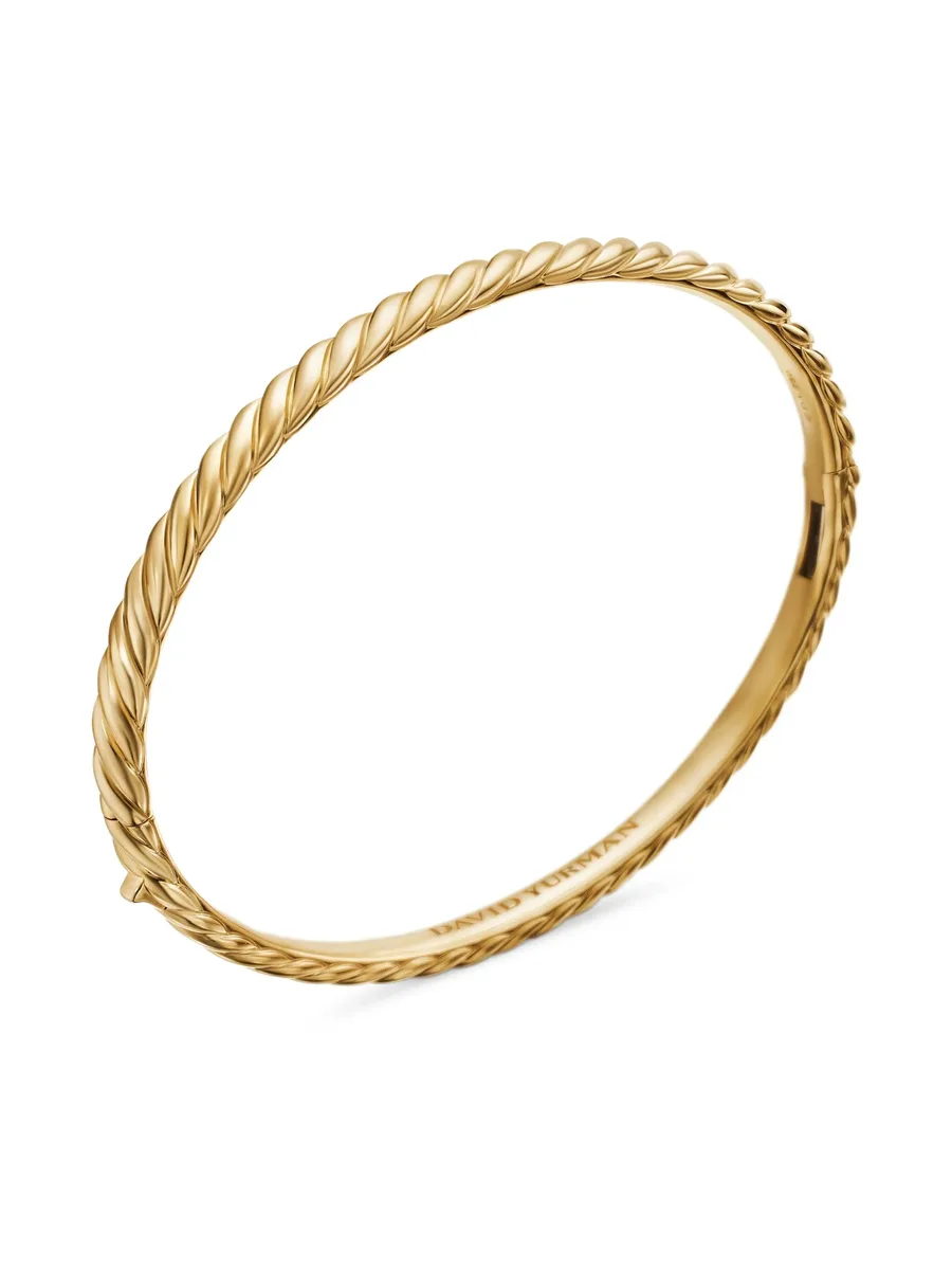 браслет-бэнгл Sculpted Cable из желтого золота (4.6 мм) 7