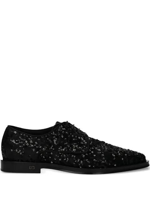 Sequins Lace-up Shoes