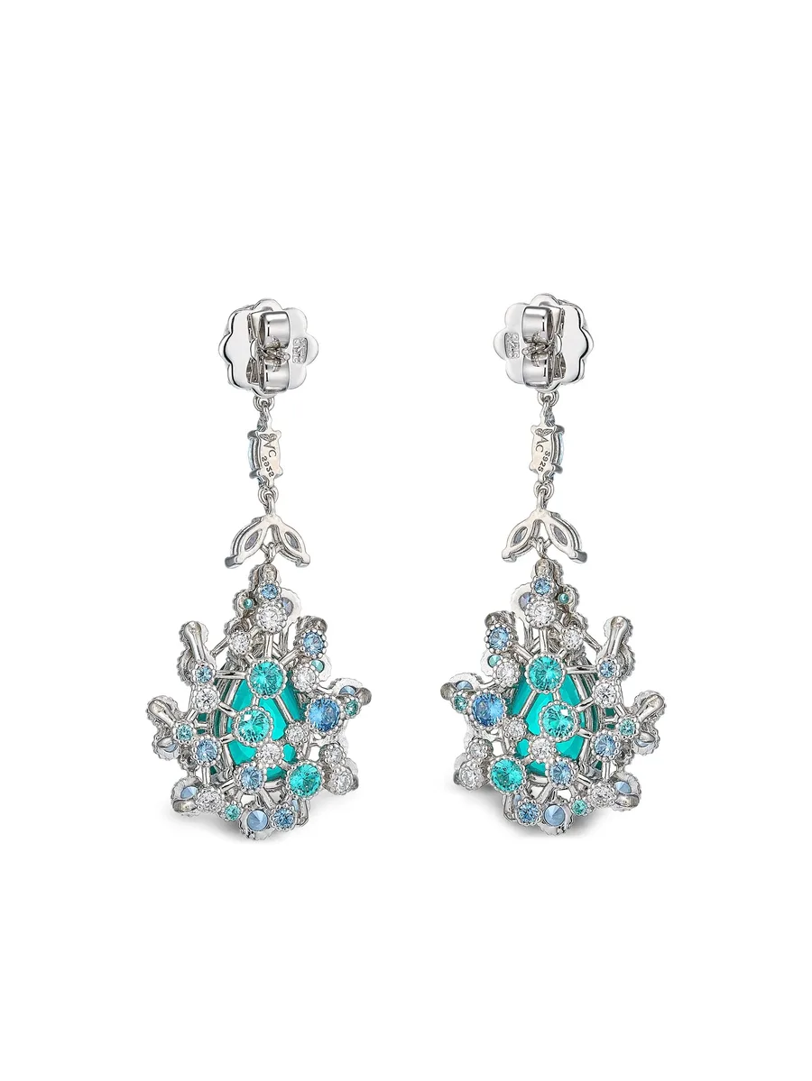 14K white gold and rhodium vermeil Spectra multi-stone earrings 10