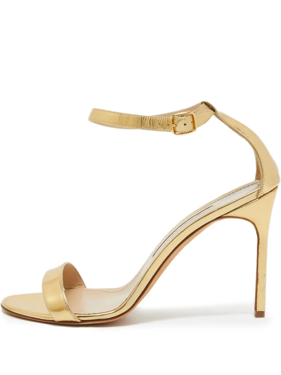 pre-owned 110mm metallic leather sandals 2