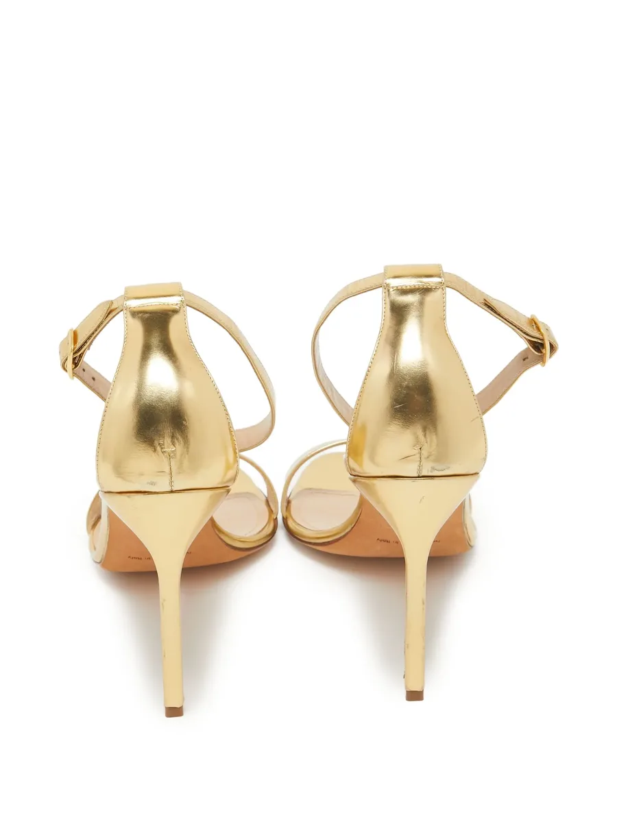 pre-owned 110mm metallic leather sandals 6