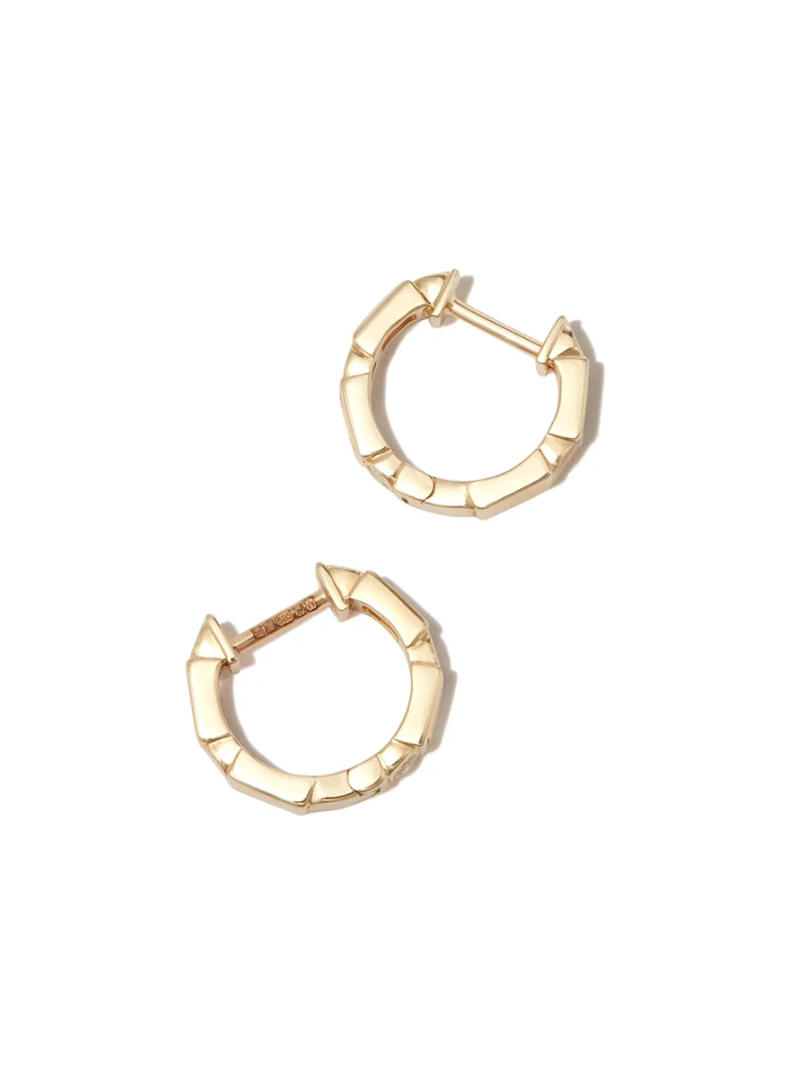 14kt yellow gold diamond huggie earrings 5
