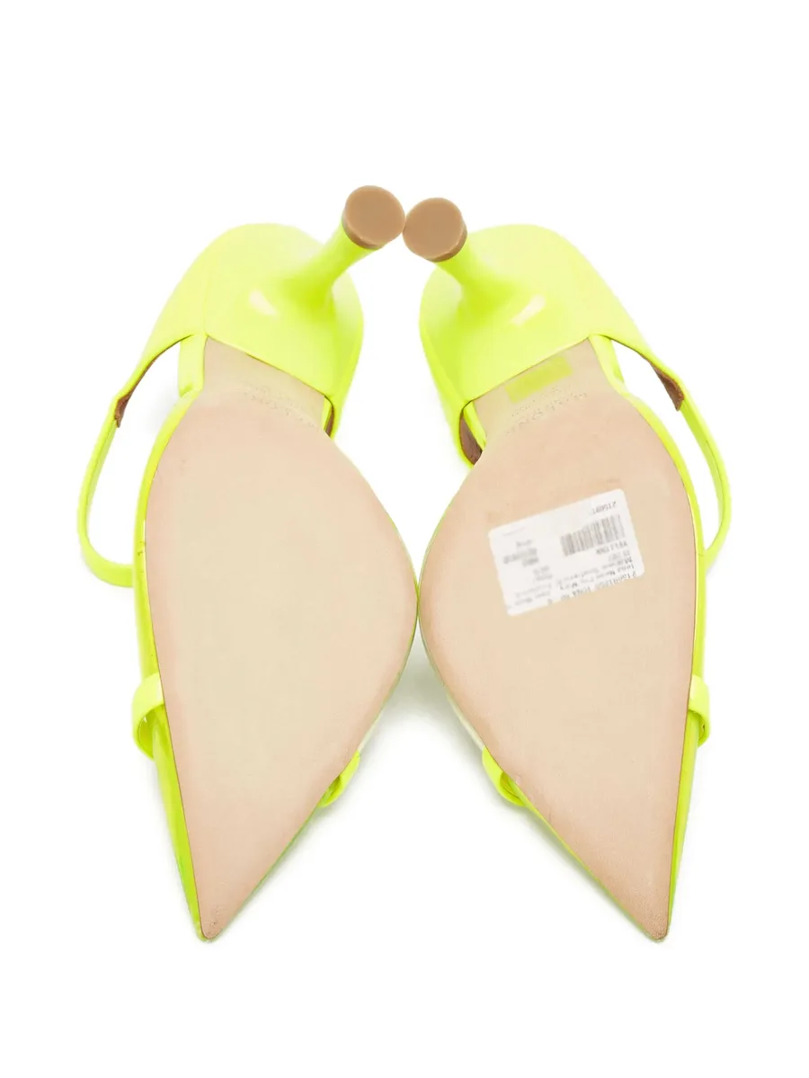 pre-owned 100mm transparent pointed-toe mules 10
