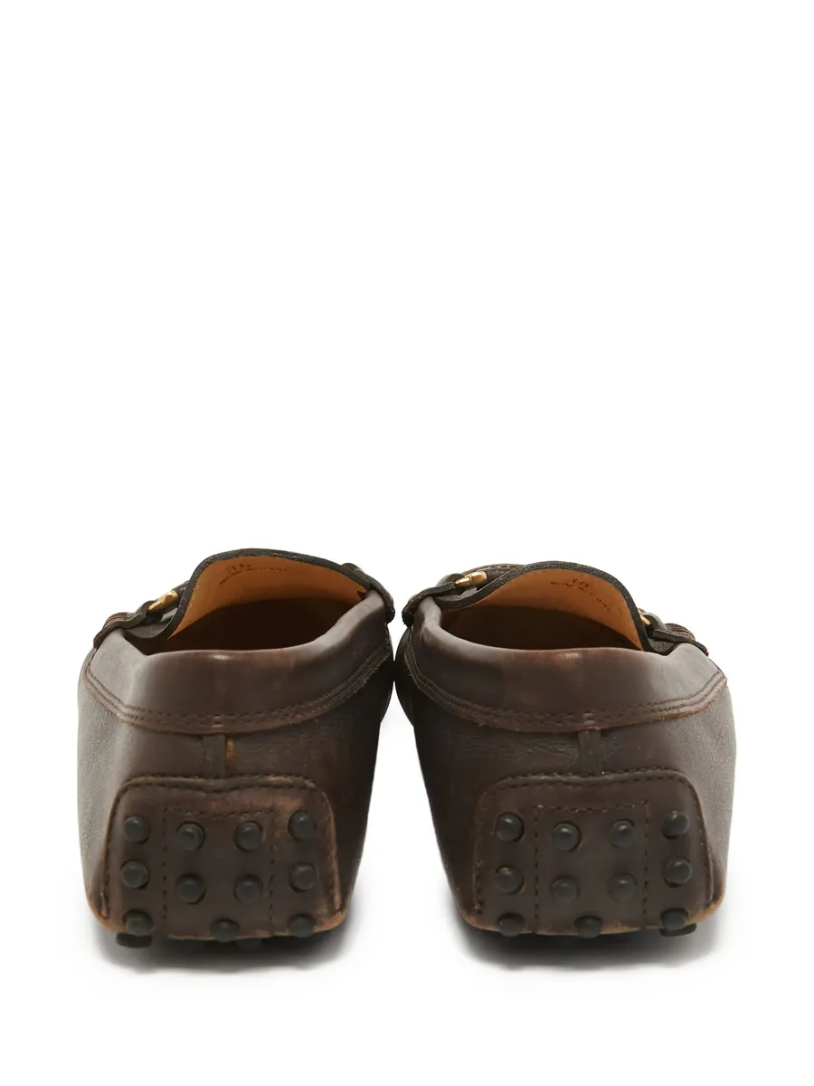 pre-owned leather loafers 8