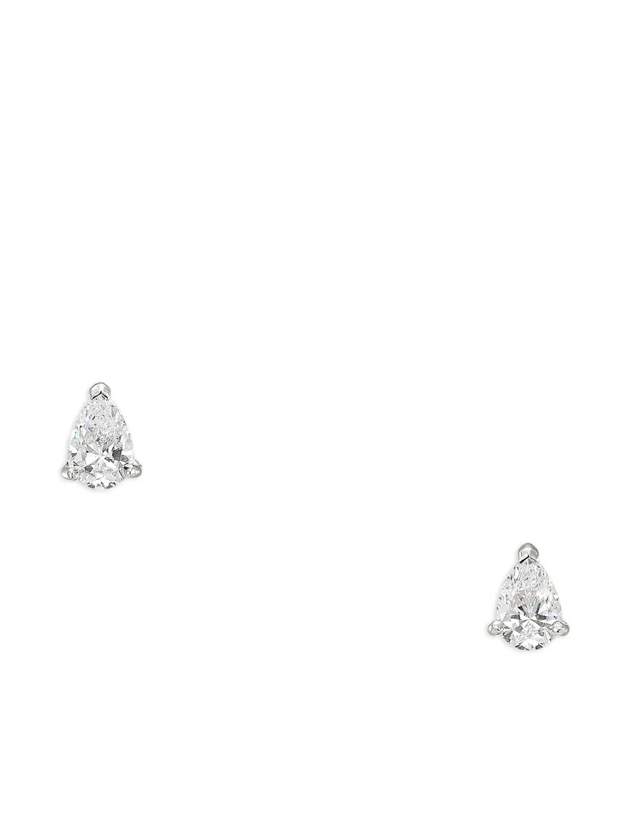 серьги Snowflower Twinkle из белого золота с бриллиантами 9