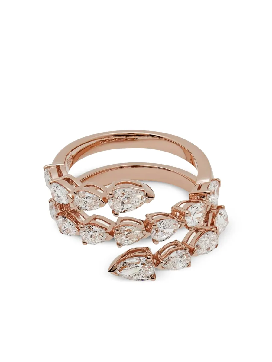 кольцо Twist из розового золота с бриллиантами 2