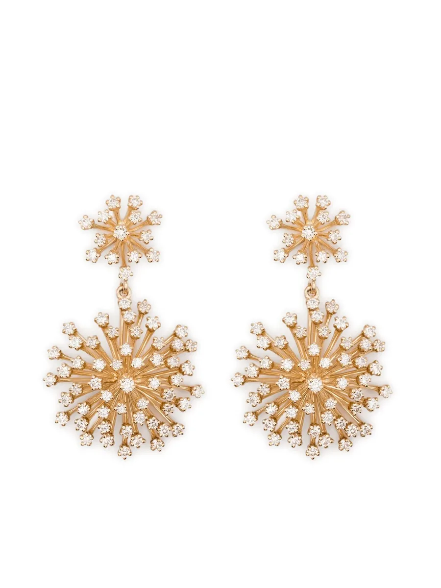 14CT yellow gold diamond earrings 1