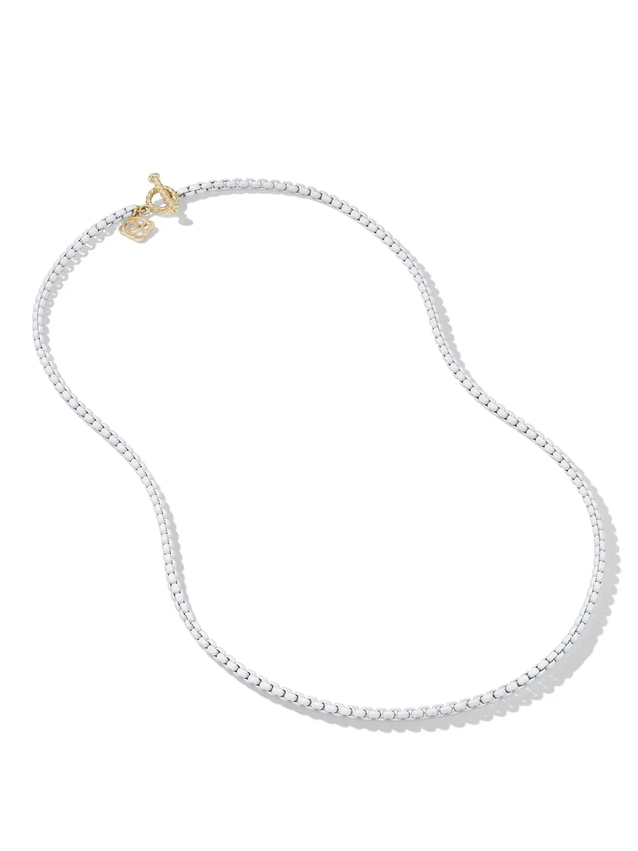 колье DY Bel Aire Box Chain из желтого золота и нержавеющей стали (2.7 мм) 1