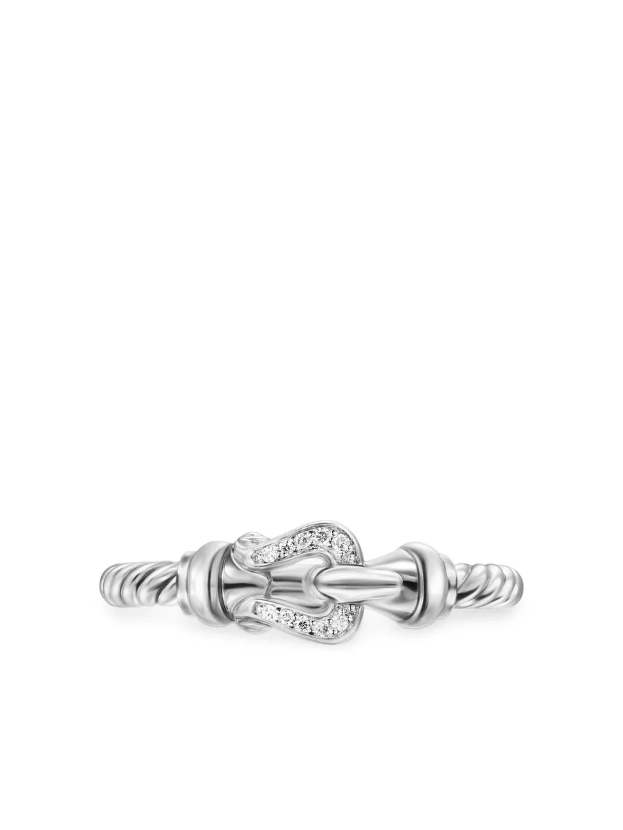 серебряное кольцо Petite Buckle с бриллиантами 8