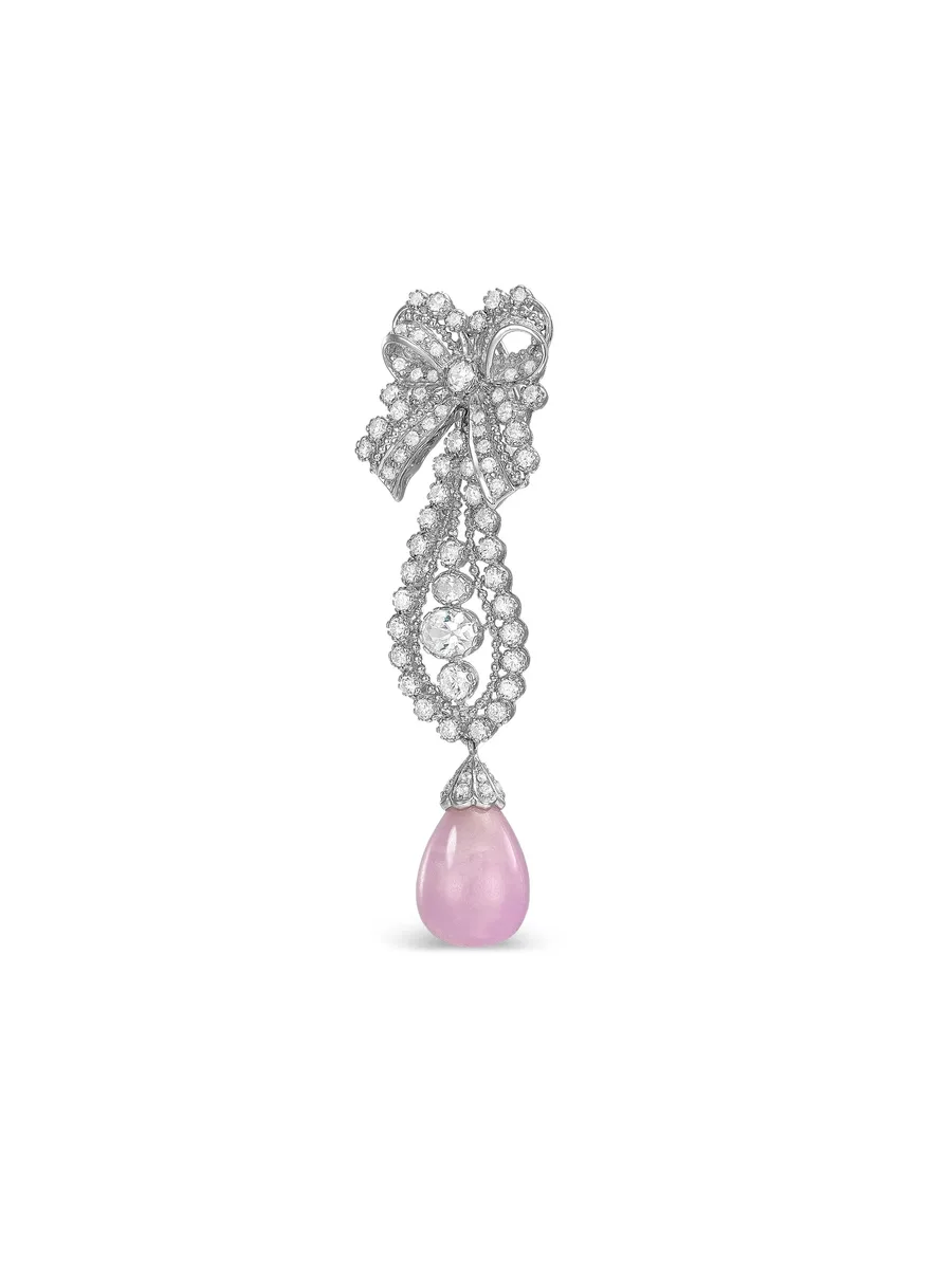 серьги Dentelle Bow с бриллиантами и кунцитами 8