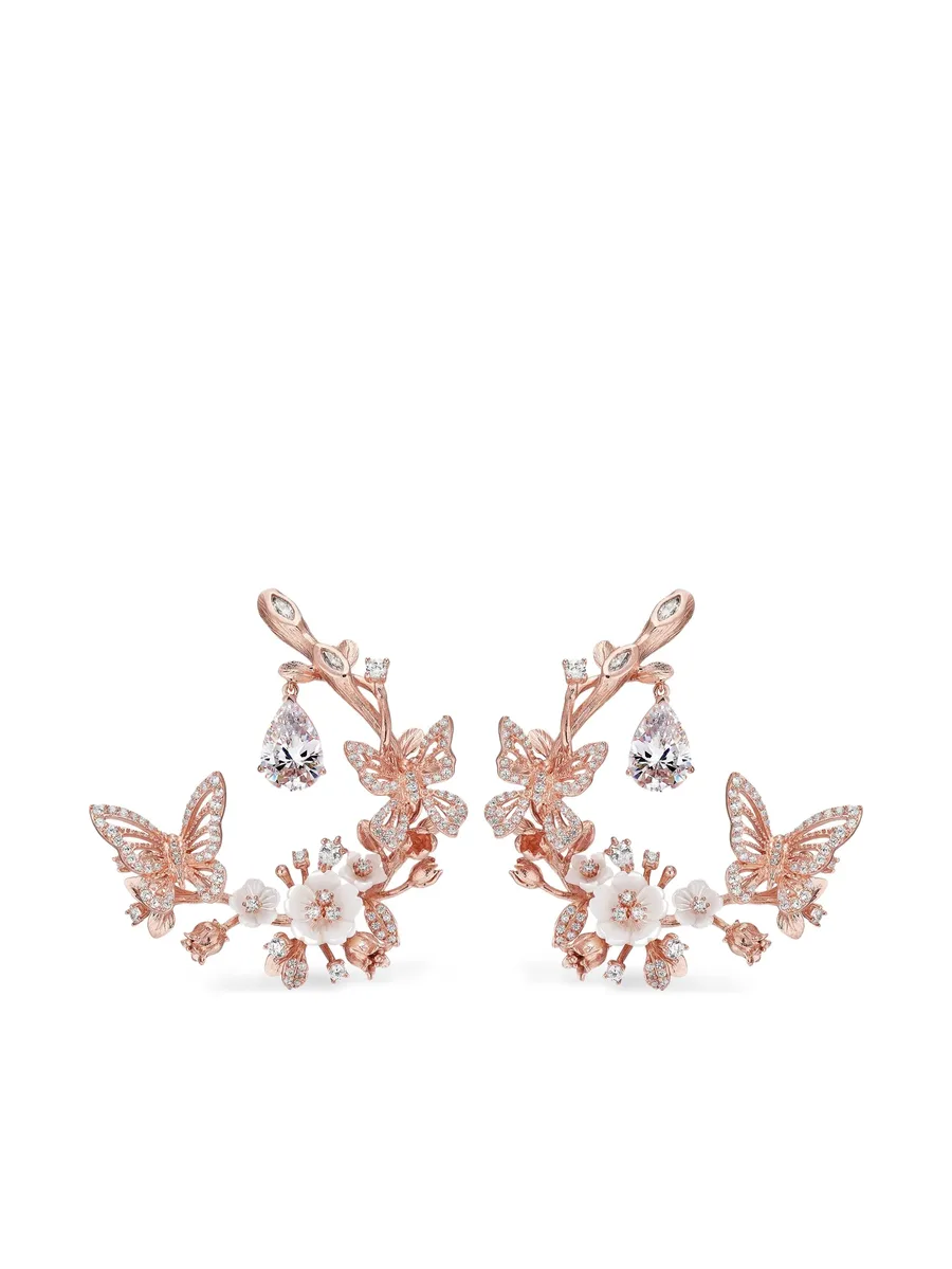 18K rose gold Butterfly Garland earrings 1