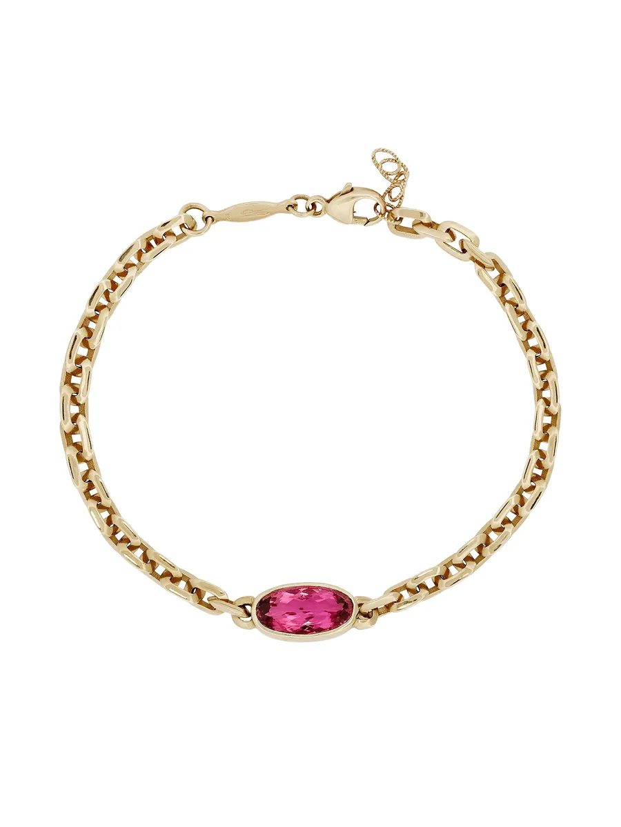 14K yellow gold tourmaline bracelet 1